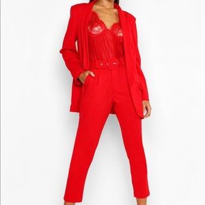 Red suit, blazer and pants